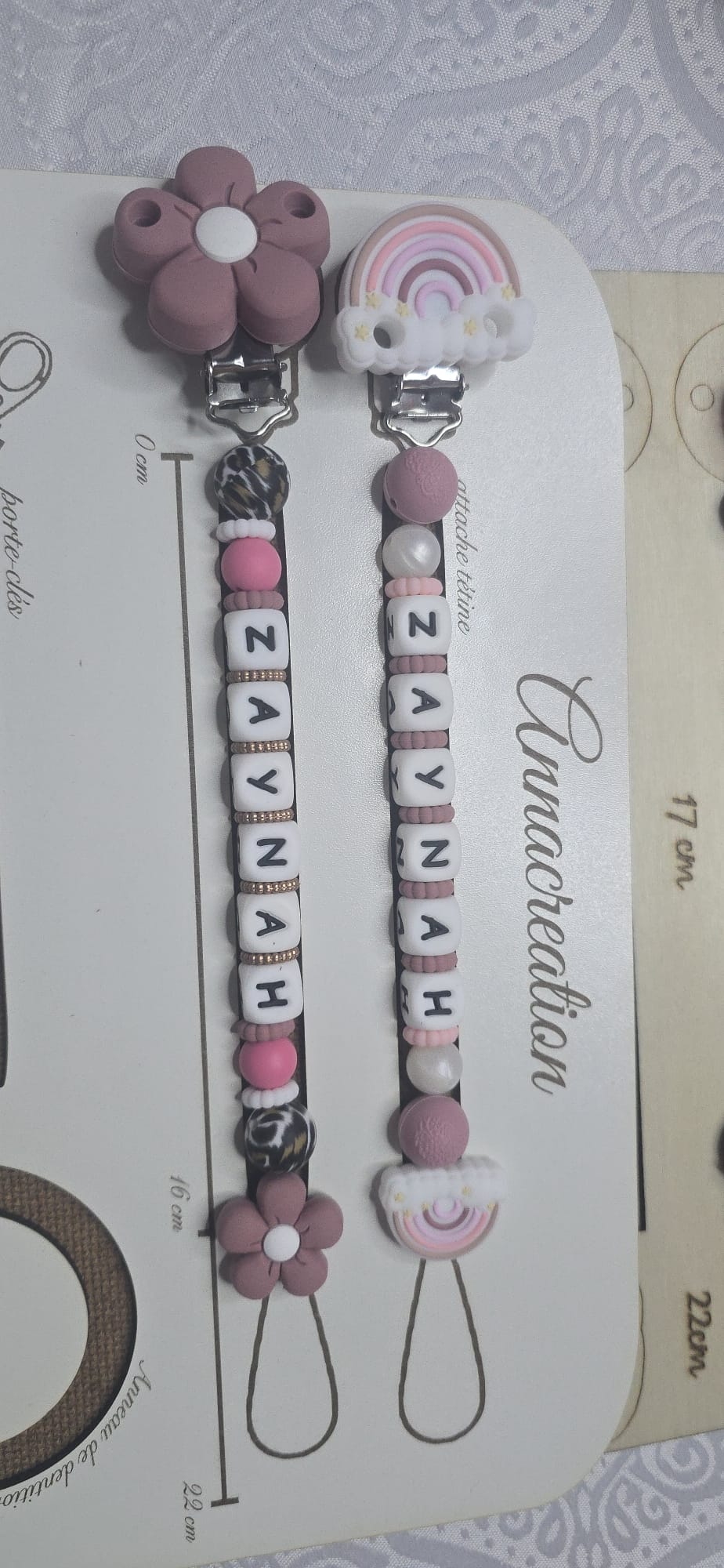 Lot de 2 Attache tetine personnalisé